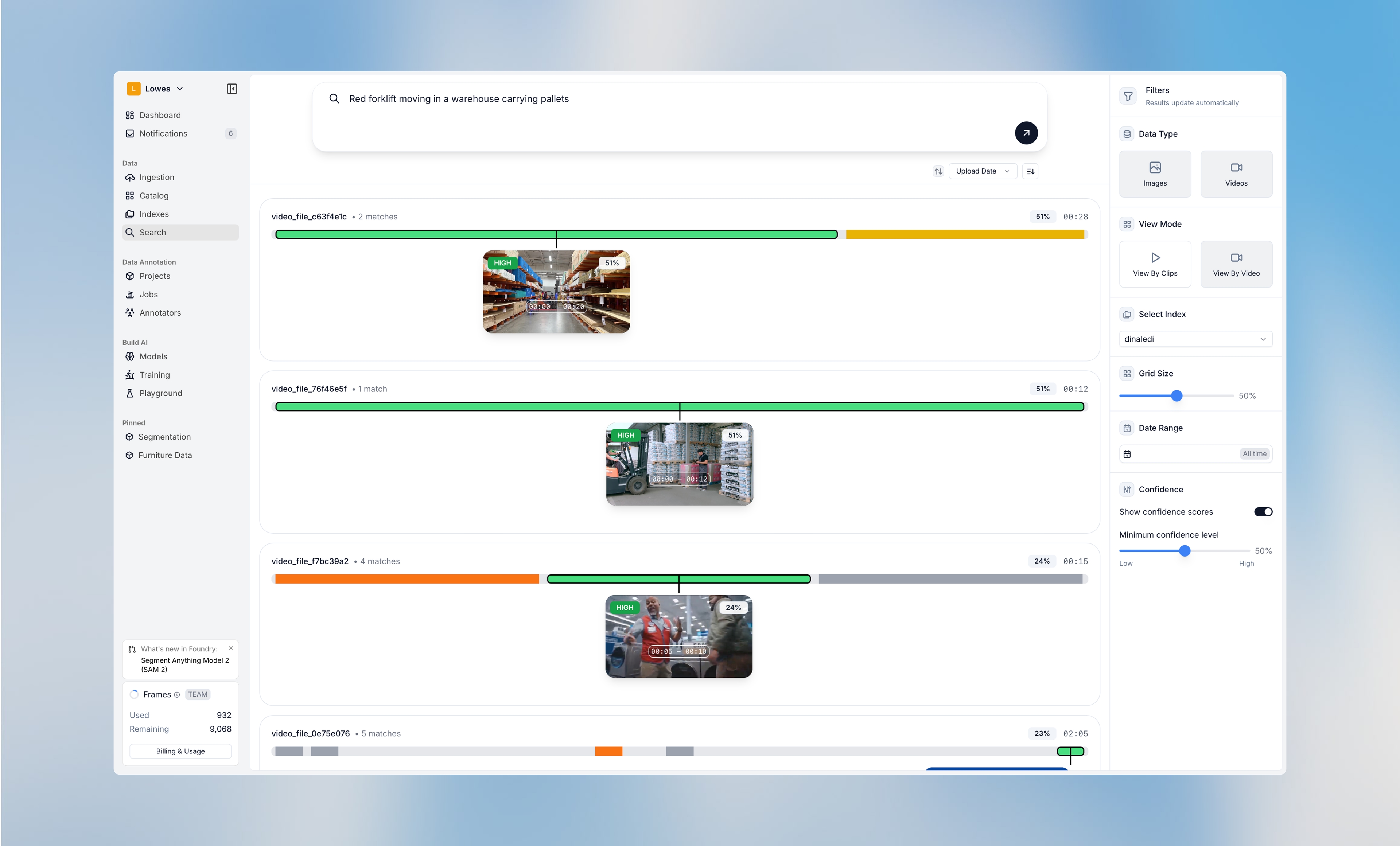 View results by Video